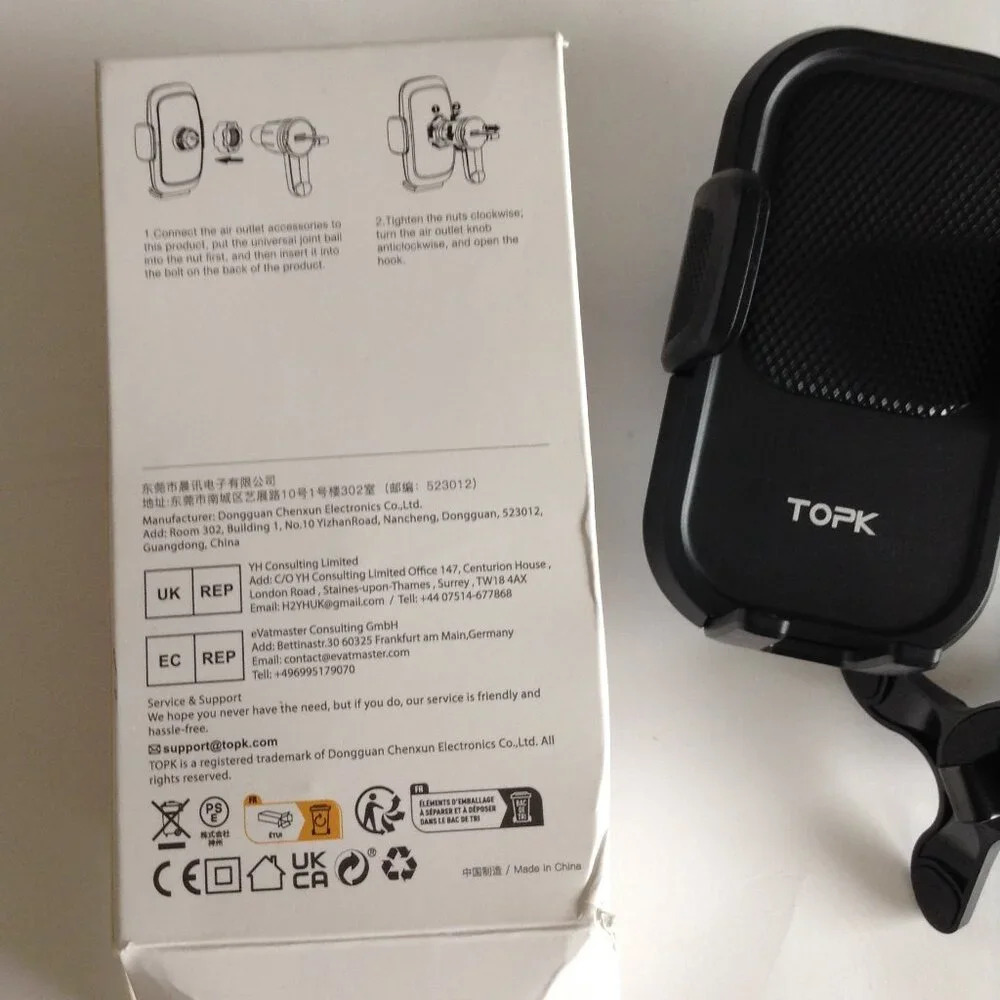TOPK Car Vent Mount Accessories Cell Phone  Holder Black - Picture 2 of 6